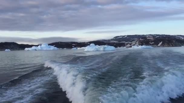 Arctic Icebergs Groenlândia Mar Ártico Você Pode Facilmente Ver Que — Vídeo de Stock