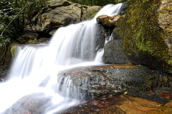 Beautiful nature with waterfall at mountain — Stock Image Beautiful Nature Waterfall Mountain Stock Picture