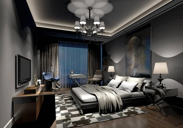 Weergave Van Luxe Hotelkamer — Stockfoto