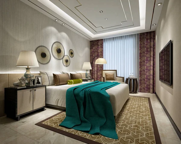 Weergave Van Luxe Hotelkamer — Stockfoto
