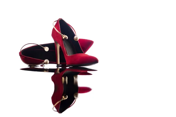 Tacones Altos Zapatos Mujer Rojos —  Fotos de Stock