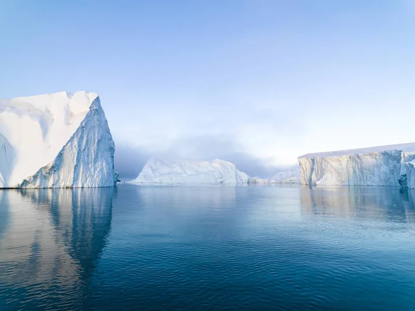 Arctic Icebergs on Arctic Ocean in Greenland