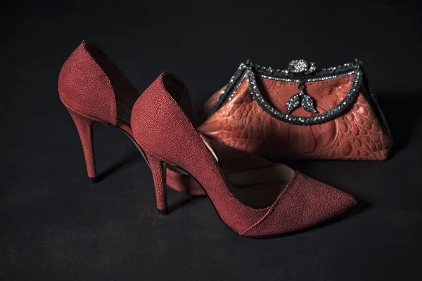 Luxo Mulher Sapatos Vermelhos — Fotografia de Stock