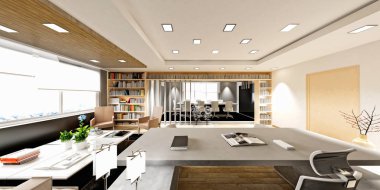 Oda ofis çalışma 3d render