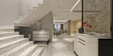 modern ev İçişleri 3D render