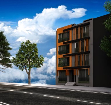 modern Bina dış 3D render