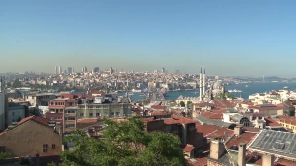 Istanbul Boğazı Tarihi Yarımada Havadan Görünümü — Stok video