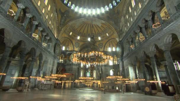 Vista Interior Hagia Sophia Estambul Turquía — Vídeos de Stock