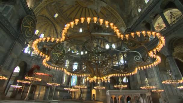 Binnenaanzicht Van Hagia Sophia Istanbul Turkije — Stockvideo