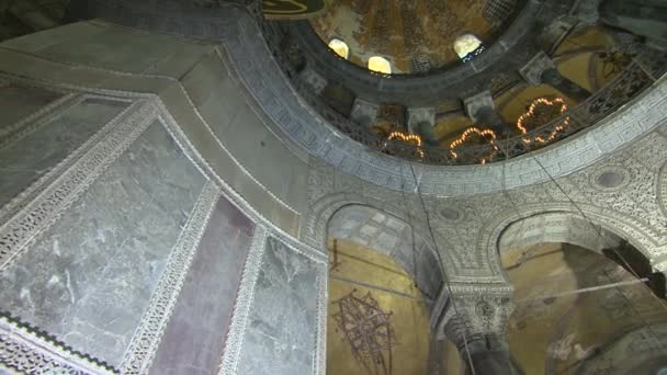 Binnenaanzicht Van Hagia Sophia Istanbul Turkije — Stockvideo