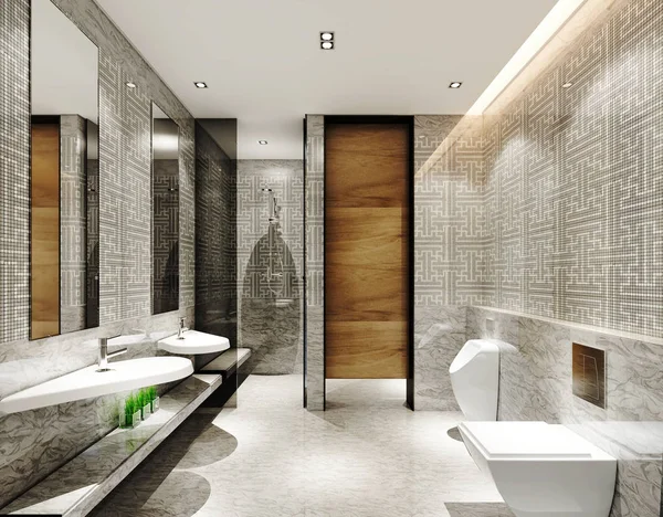 Renderizado Baño Moderno — Foto de Stock