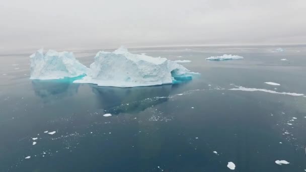 Arktische Eisberge Auf Dem Arktischen Ozean Grönland — Stockvideo