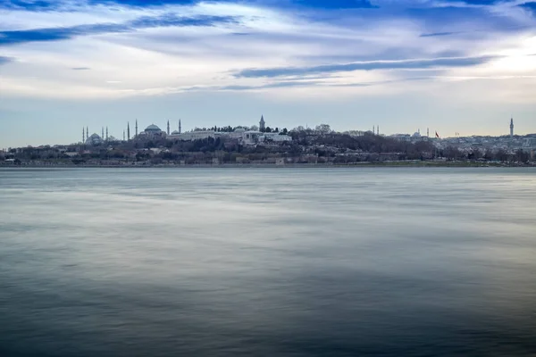 Tour Vierge Sur Bosphore Istanbul Coucher Soleil — Photo