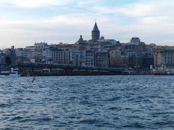 Wieża Galata Widokiem Zachód Słońca — Zdjęcie stockowe