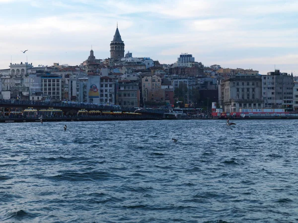 Galata Turm Vom Bosporus Aus Gesehen — Stockfoto