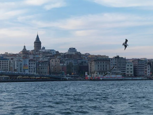 Galata Torony Kilátást Isztambul Boszporusz — Stock Fotó