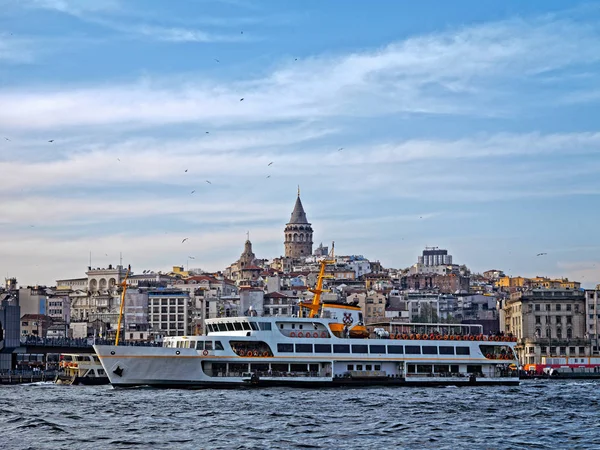 Galata Torony Nézet Naplementekor — Stock Fotó