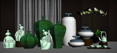 Noel dekoru seti, 3D görüntüleme.