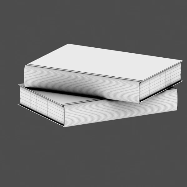 Renderizar Livros Capa Dura Branca — Fotografia de Stock
