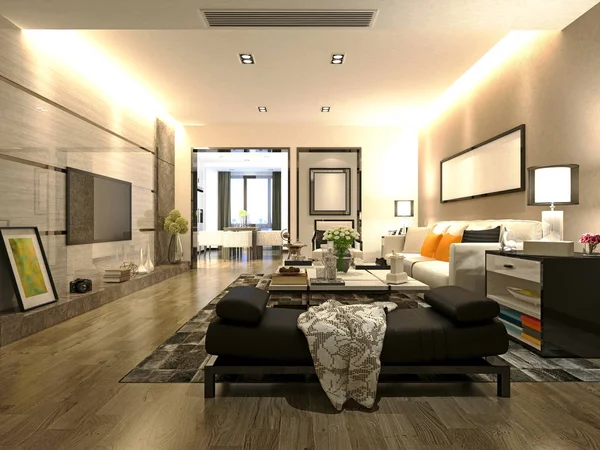 Sala Estar Moderna Render — Foto de Stock