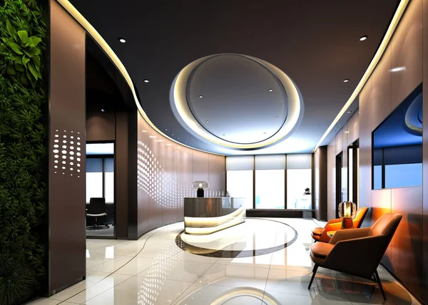 Render Hotel Lobby Reception — Stock Photo, Image