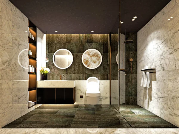 Renderizado Baño Moderno — Foto de Stock