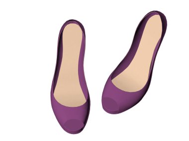 3 boyutlu mor kadın ayakkabısı.