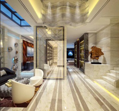 3D render ev oturma odası