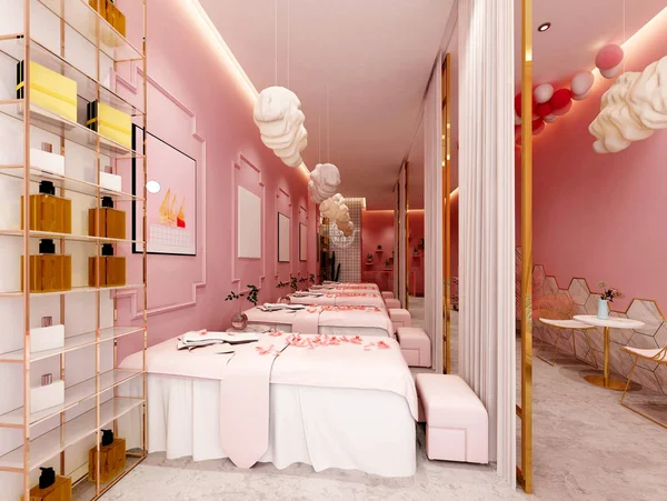 Rendering Pink Style Massage Room — Stock fotografie