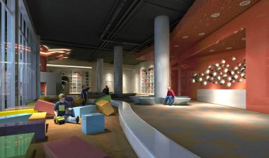 3D çocuklar için okul içi ve oyun odası