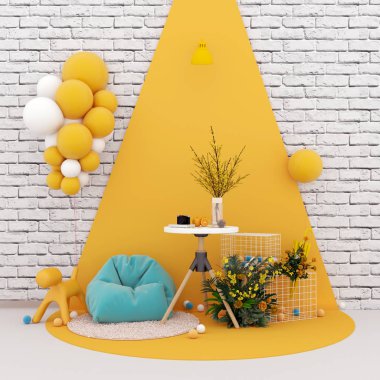 Doğum günü kutlamaları ve Noel süslemeleri sarı renkli, 3D işlemeli.