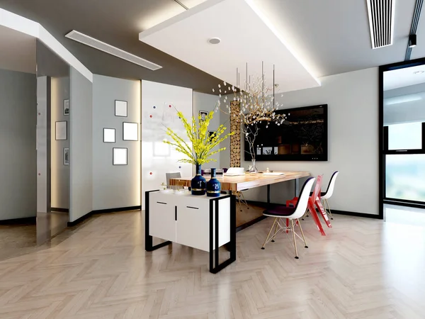 Luxury Modern Working Office Interior Rendering — Stockfoto