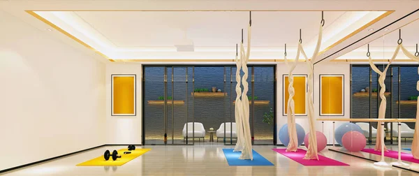 3d render gym and yoga center