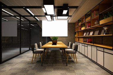 3D render modern çalışma ofis