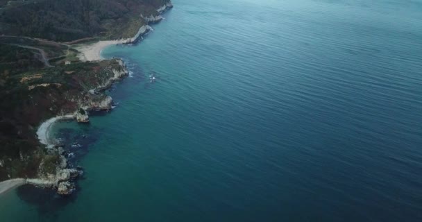 Vista Aérea Costa Praia Areia — Vídeo de Stock