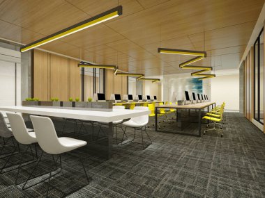 3D render modern çalışma ofis