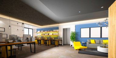 3D render ofis iç