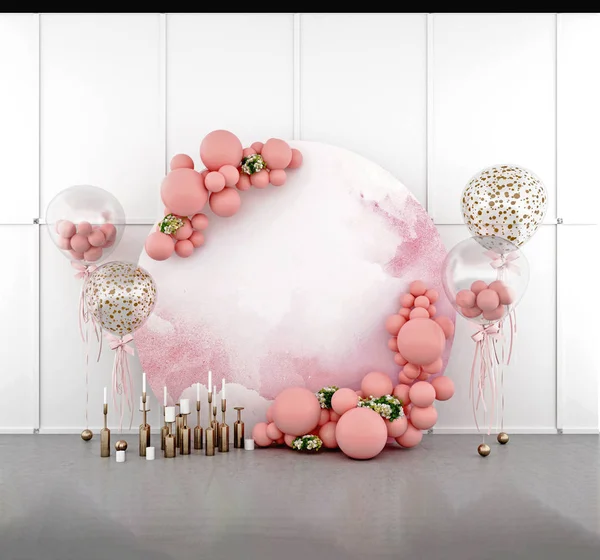 3d render christmas celebration decor balloons