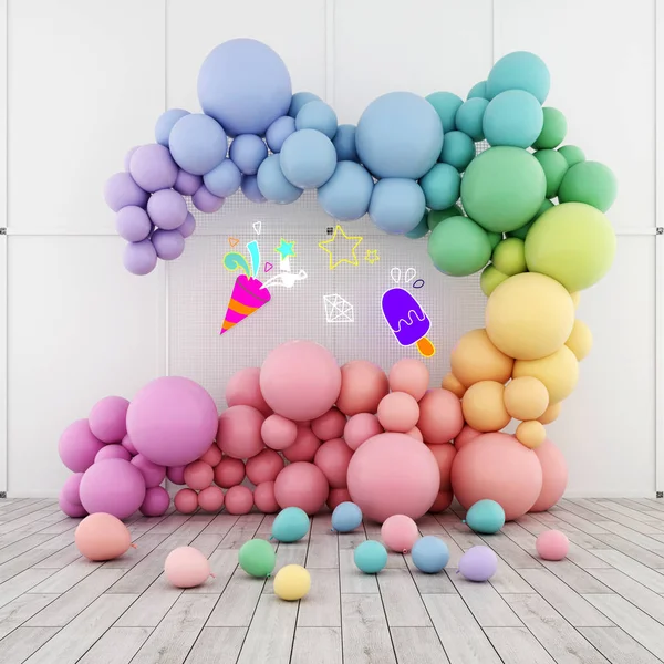 Renderen Ballonnen Decor Voor Viering — Stockfoto