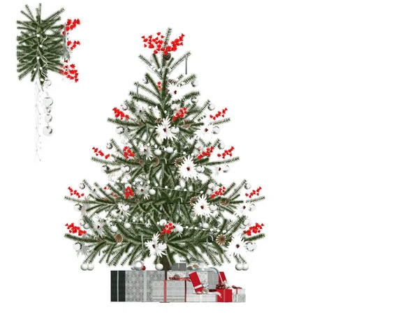 Rendering Albero Natale Regali — Foto Stock