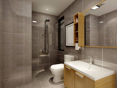 Modern lüks banyo 3d render