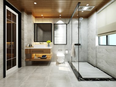 Modern lüks banyo 3d render