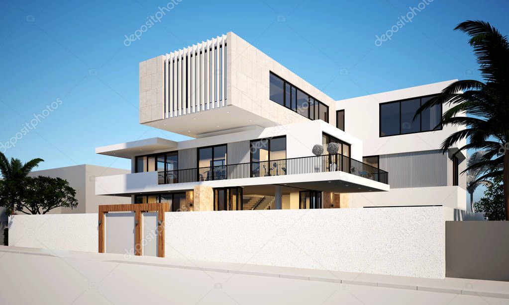 3d render of luxury villa house