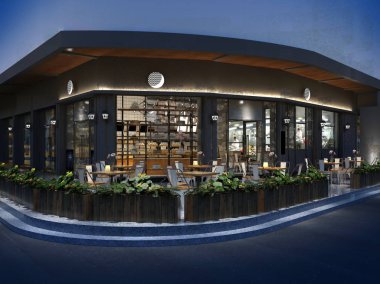 3 boyutlu kafe ve çay evi, pastane.