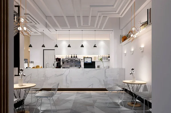 Render Modern Cafe Interior — Stok Foto