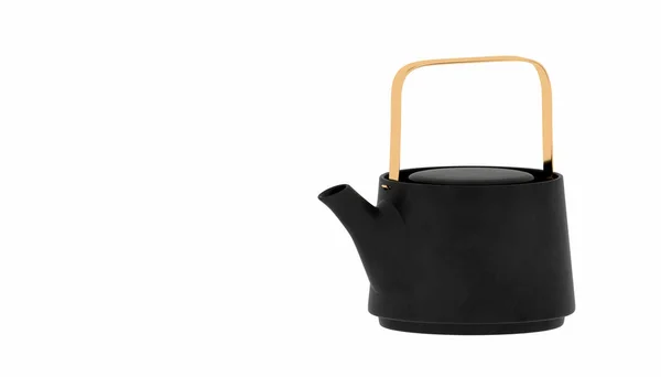 Render Black Teapot Decor — Stock Photo, Image