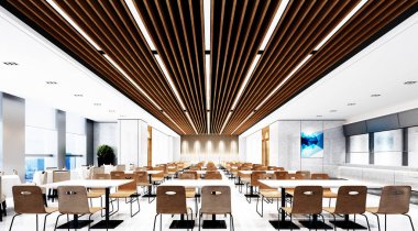 3d render of cafe, restaurant interior