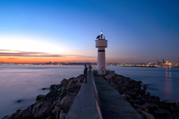 Vista Paisagem Bosphorus Istambul Pôr Sol — Fotografia de Stock