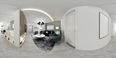 360 derece ev iç 3D render