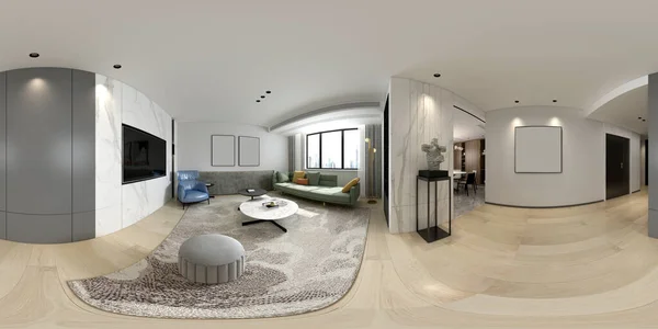 Darstellung Von 360 Grad Home Interieur — Stockfoto